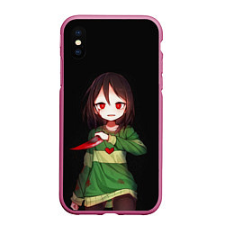 Чехол iPhone XS Max матовый UNDERTALE, цвет: 3D-малиновый