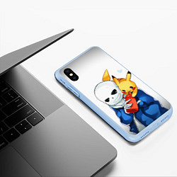 Чехол iPhone XS Max матовый UNDERTALE, цвет: 3D-голубой — фото 2