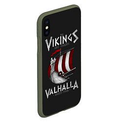 Чехол iPhone XS Max матовый Vikings Valhalla, цвет: 3D-темно-зеленый — фото 2