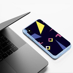 Чехол iPhone XS Max матовый Танец геометрии, цвет: 3D-голубой — фото 2