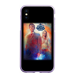Чехол iPhone XS Max матовый Doctor Who, цвет: 3D-светло-сиреневый