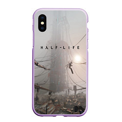 Чехол iPhone XS Max матовый HALF-LIFE, цвет: 3D-сиреневый