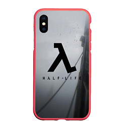 Чехол iPhone XS Max матовый Half Life, цвет: 3D-красный