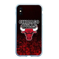 Чехол iPhone XS Max матовый CHICAGO BULLS, цвет: 3D-голубой