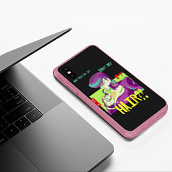 Чехол iPhone XS Max матовый Приключения ДжоДжо Hair?!, цвет: 3D-малиновый — фото 2