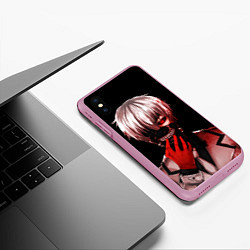 Чехол iPhone XS Max матовый Токийский Гуль, цвет: 3D-розовый — фото 2