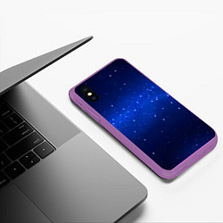 Чехол iPhone XS Max матовый BLUE STARRY SKY, цвет: 3D-фиолетовый — фото 2