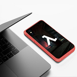 Чехол iPhone XS Max матовый HALF-LIFE, цвет: 3D-красный — фото 2