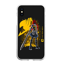 Чехол iPhone XS Max матовый Fairy Tail, цвет: 3D-белый