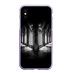 Чехол iPhone XS Max матовый Темные коридоры, цвет: 3D-светло-сиреневый
