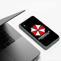 Чехол iPhone XS Max матовый UMBRELLA CORP, цвет: 3D-темно-зеленый — фото 2