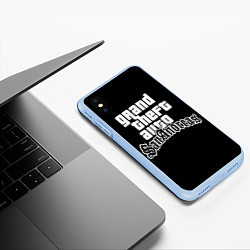 Чехол iPhone XS Max матовый GTA San Andreas, цвет: 3D-голубой — фото 2