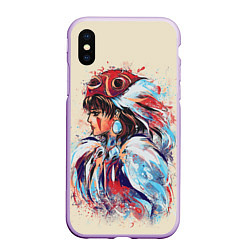 Чехол iPhone XS Max матовый Princess Mononoke, цвет: 3D-сиреневый