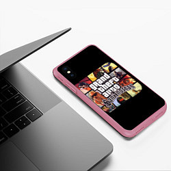 Чехол iPhone XS Max матовый GTA SA, цвет: 3D-малиновый — фото 2