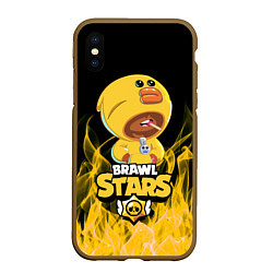 Чехол iPhone XS Max матовый BRAWL STARS SALLY LEON, цвет: 3D-коричневый