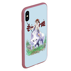 Чехол iPhone XS Max матовый Princess Mononoke, цвет: 3D-малиновый — фото 2