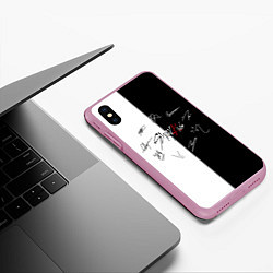 Чехол iPhone XS Max матовый STRAY KIDS, цвет: 3D-розовый — фото 2