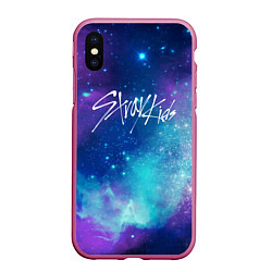 Чехол iPhone XS Max матовый STRAY KIDS, цвет: 3D-малиновый