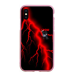 Чехол iPhone XS Max матовый Brawl Stars CROW, цвет: 3D-розовый