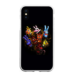 Чехол iPhone XS Max матовый Five Nights At Freddy's, цвет: 3D-белый