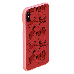 Чехол iPhone XS Max матовый Красные кони, цвет: 3D-баблгам — фото 2