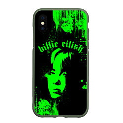 Чехол iPhone XS Max матовый Billie eilish, цвет: 3D-темно-зеленый