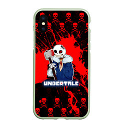 Чехол iPhone XS Max матовый UNDERTALE, цвет: 3D-салатовый