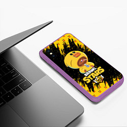 Чехол iPhone XS Max матовый BRAWL STARS SALLY LEON, цвет: 3D-фиолетовый — фото 2