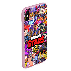 Чехол iPhone XS Max матовый BRAWL STARS, цвет: 3D-розовый — фото 2