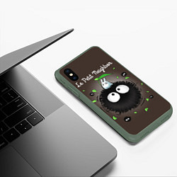 Чехол iPhone XS Max матовый My Neighbor Totoro, цвет: 3D-темно-зеленый — фото 2