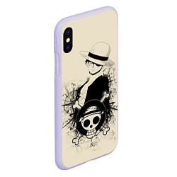 Чехол iPhone XS Max матовый One Piece, цвет: 3D-светло-сиреневый — фото 2