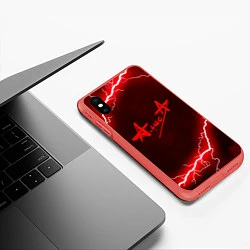 Чехол iPhone XS Max матовый АлисА, цвет: 3D-красный — фото 2