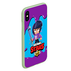 Чехол iPhone XS Max матовый BRAWL STARS BIBI, цвет: 3D-салатовый — фото 2