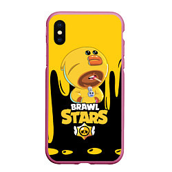 Чехол iPhone XS Max матовый BRAWL STARS SALLY LEON, цвет: 3D-малиновый