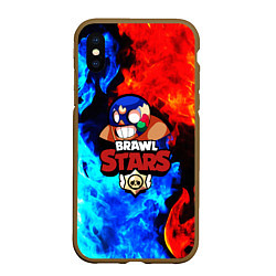 Чехол iPhone XS Max матовый Brawl Stars El Primo, цвет: 3D-коричневый