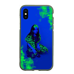 Чехол iPhone XS Max матовый Billie Eilish, цвет: 3D-темно-зеленый