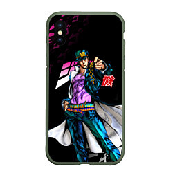 Чехол iPhone XS Max матовый JOJOS BIZARRE ADVENTURE, цвет: 3D-темно-зеленый