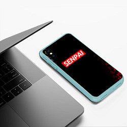 Чехол iPhone XS Max матовый СЕМПАЙ - SENPAI, цвет: 3D-мятный — фото 2
