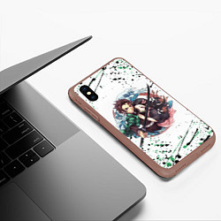 Чехол iPhone XS Max матовый KIMETSU NO YAIBA, цвет: 3D-коричневый — фото 2