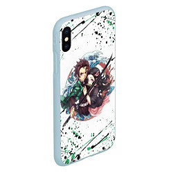 Чехол iPhone XS Max матовый KIMETSU NO YAIBA, цвет: 3D-голубой — фото 2