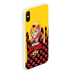 Чехол iPhone XS Max матовый BRAWL STARS MAX, цвет: 3D-белый — фото 2