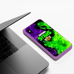 Чехол iPhone XS Max матовый BRAWL STARS, цвет: 3D-фиолетовый — фото 2