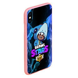 Чехол iPhone XS Max матовый Brawl Stars LEON, цвет: 3D-баблгам — фото 2