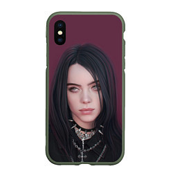 Чехол iPhone XS Max матовый BILLIE EILISH, цвет: 3D-темно-зеленый