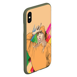 Чехол iPhone XS Max матовый BILLIE EILISH, цвет: 3D-темно-зеленый — фото 2