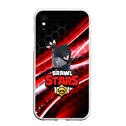 Чехол iPhone XS Max матовый BRAWL STARS CROW, цвет: 3D-белый