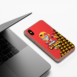 Чехол iPhone XS Max матовый BRAWL STARS MAX, цвет: 3D-коричневый — фото 2