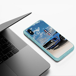 Чехол iPhone XS Max матовый Mustang, цвет: 3D-мятный — фото 2