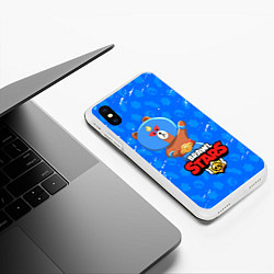 Чехол iPhone XS Max матовый BRAWL STARS EL BROWN, цвет: 3D-белый — фото 2