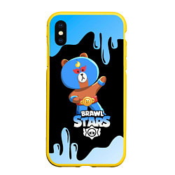 Чехол iPhone XS Max матовый BRAWL STARS EL BROWN, цвет: 3D-желтый